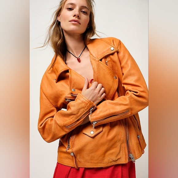 Free People We The Free  Jealousy Leather Moto Jacket - Picture 2 of 7